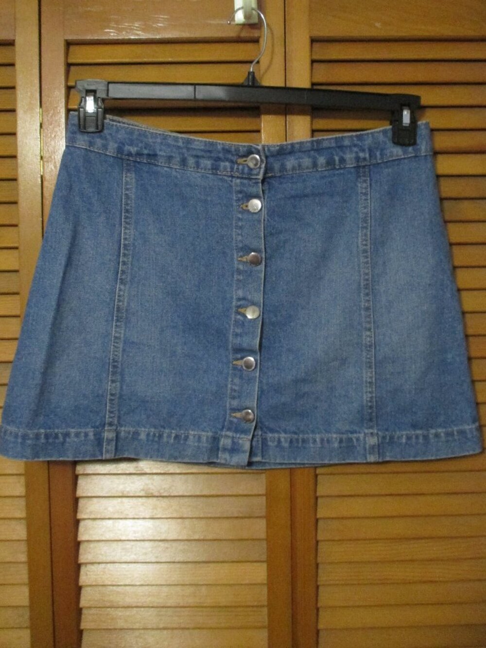 H&M Divided Y2K Denim Skirt Blue Jean Button Front size 12